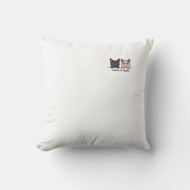 Cats in the family throw pillow (Front)