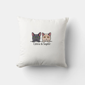 Cats in the family throw pillow