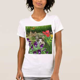 Cats in the Flower Garden / Collage Art T-Shirt