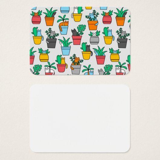 Cats in the flowerpots (Front & Back)