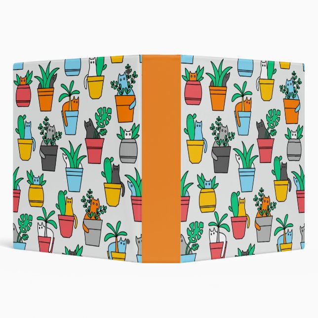Cats in the flowerpots 3 ring binder (Background)