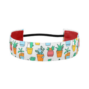 Cats in the flowerpots athletic headband