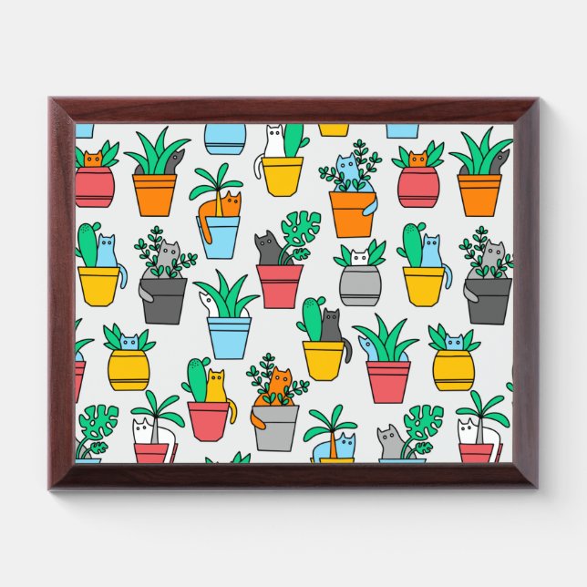 Cats in the flowerpots award plaque (Horizontal)