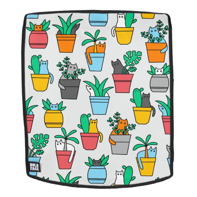 Cats in the flowerpots backpack (Removable Face)