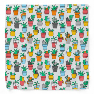 Cats in the flowerpots bandana