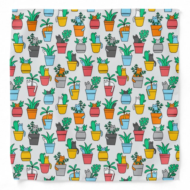 Cats in the flowerpots bandana (Front)