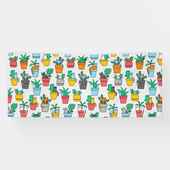 Cats in the flowerpots banner (Horizontal)
