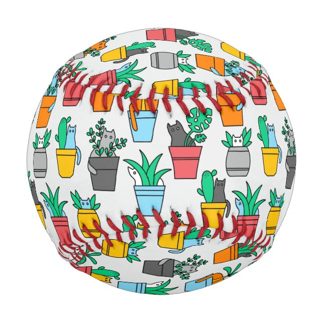 Cats in the flowerpots baseball (Front)