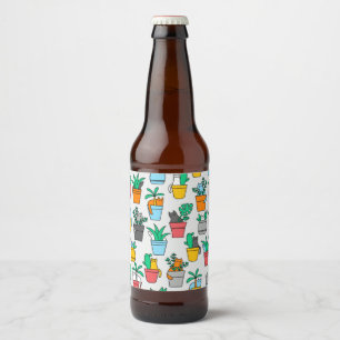 Cats in the flowerpots beer bottle label