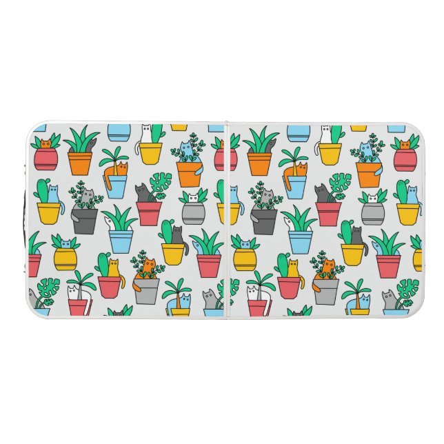 Cats in the flowerpots beer pong table (Top)