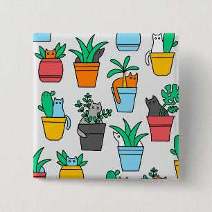 Cats in the flowerpots button
