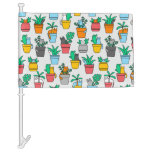 Cats In The Flowerpots Car Flag at Zazzle