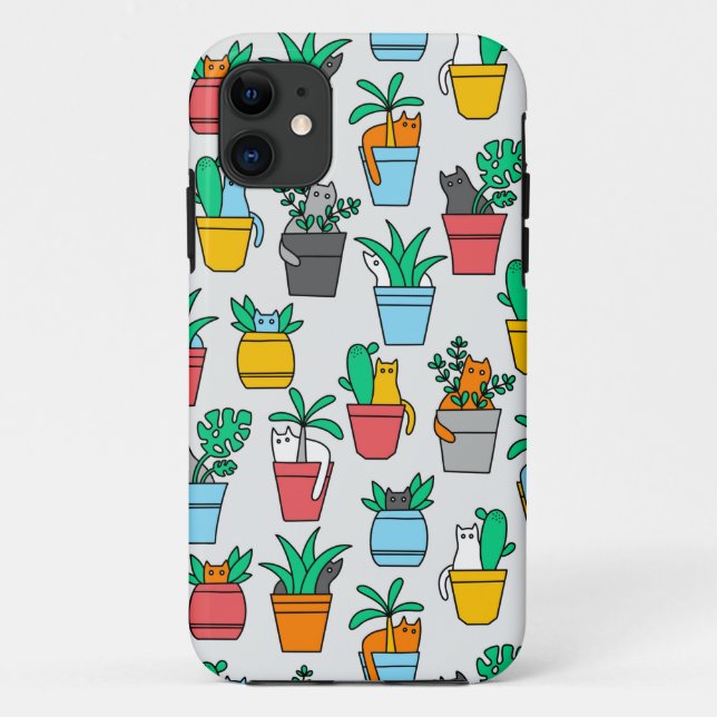 Cats in the flowerpots Case-Mate iPhone case (Back)
