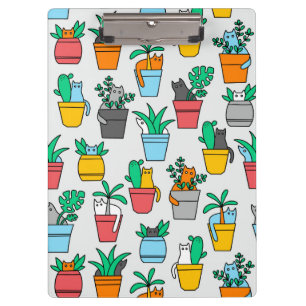 Cats in the flowerpots clipboard