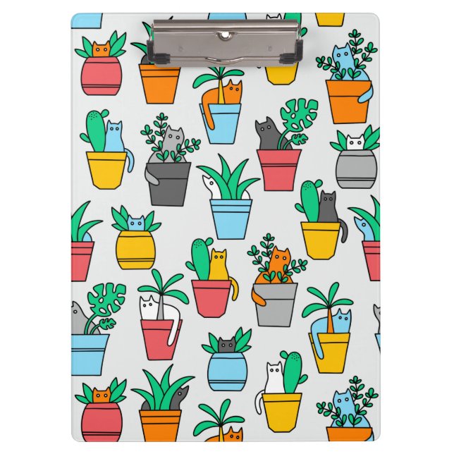 Cats in the flowerpots clipboard (Front)