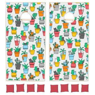 Cats in the flowerpots cornhole set
