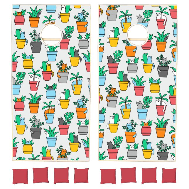 Cats in the flowerpots cornhole set (Set)