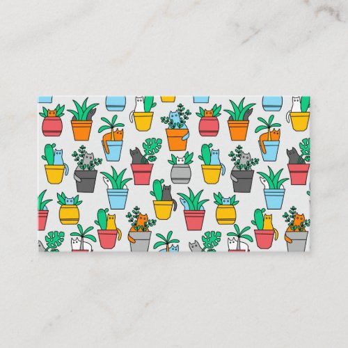 Cats in the flowerpots enclosure card