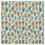 Cats in the flowerpots fabric