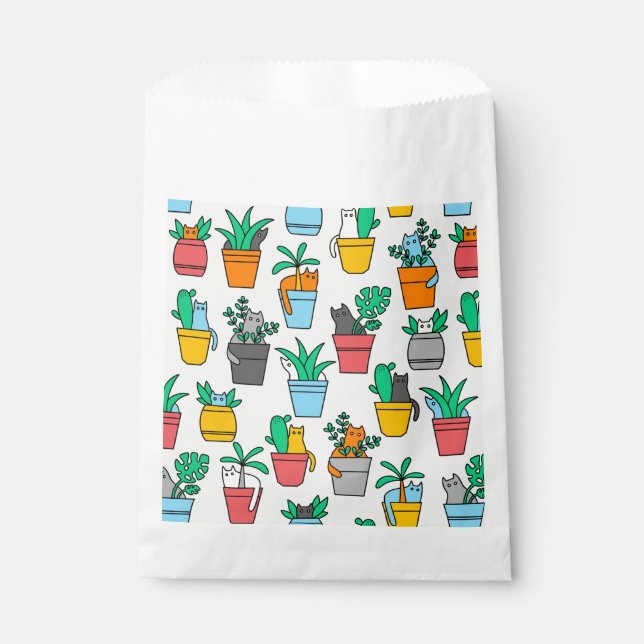 Cats in the flowerpots favor bag (Front)