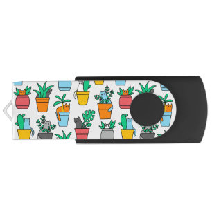 Cats in the flowerpots flash drive