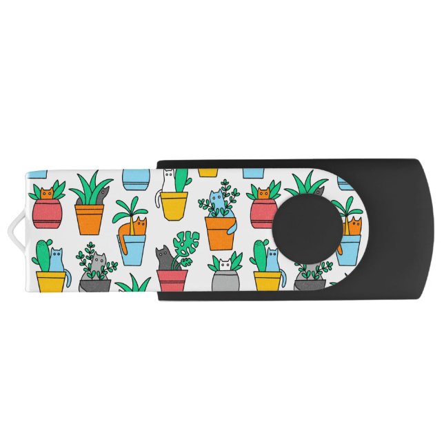 Cats in the flowerpots flash drive (Back)