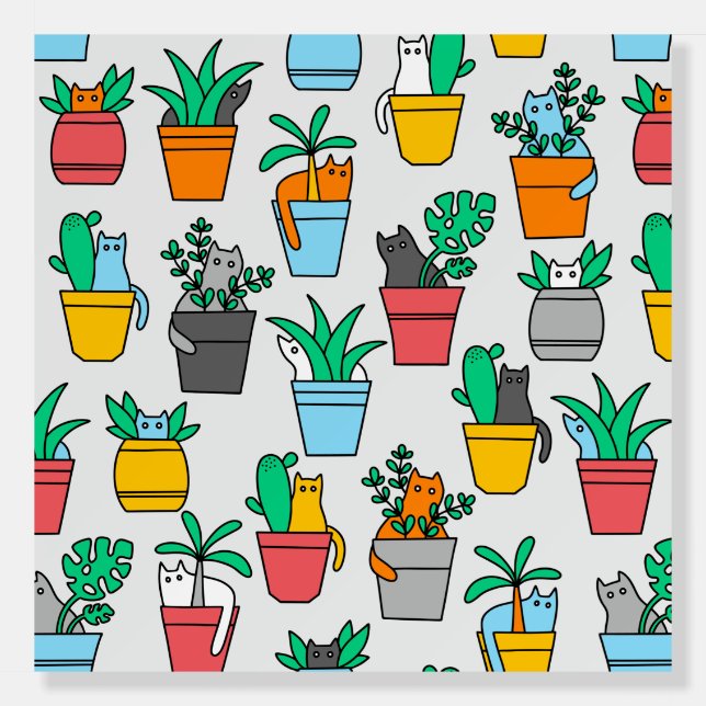 Cats in the flowerpots foam board (Front)