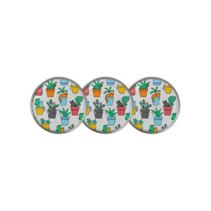 Cats in the flowerpots golf ball marker