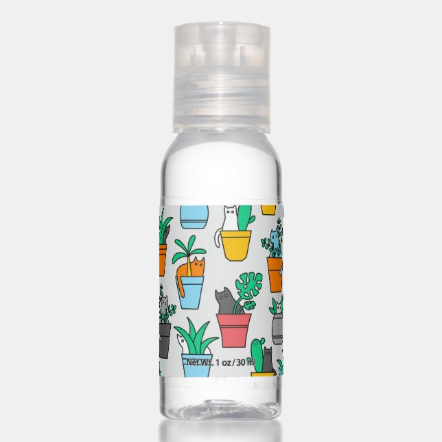 Cats in the flowerpots hand sanitizer (Front)