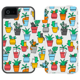 Cats in the flowerpots iPhone SE/5/5s wallet case