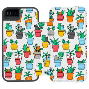 Cats in the flowerpots iPhone SE/5/5s wallet case