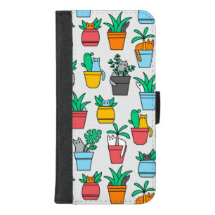Cats in the flowerpots iPhone 8/7 plus wallet case