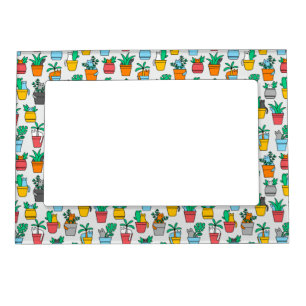 Cats in the flowerpots magnetic frame