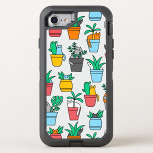 Cats in the flowerpots OtterBox defender iPhone SE/8/7 case