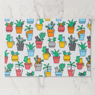 Cats in the flowerpots paper pad