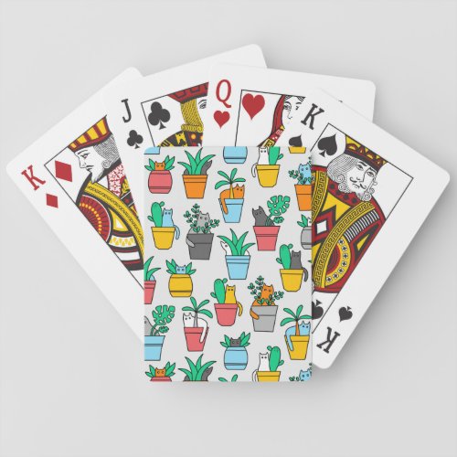 Cats in the flowerpots poker cards