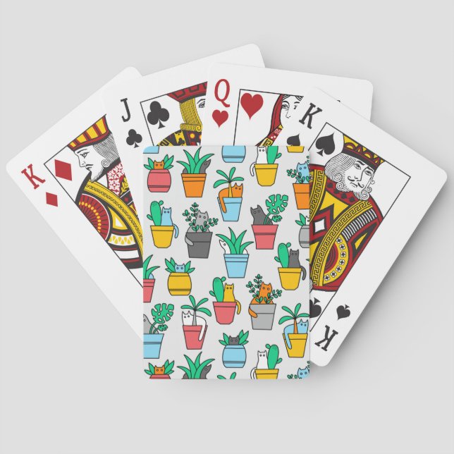 Cats in the flowerpots poker cards (Back)