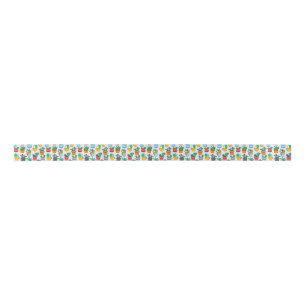 Cats in the flowerpots satin ribbon