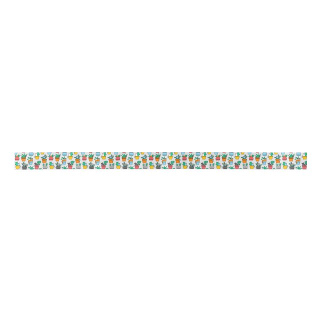 Cats in the flowerpots satin ribbon (Front)