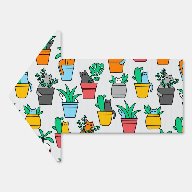 Cats in the flowerpots sign (Front)