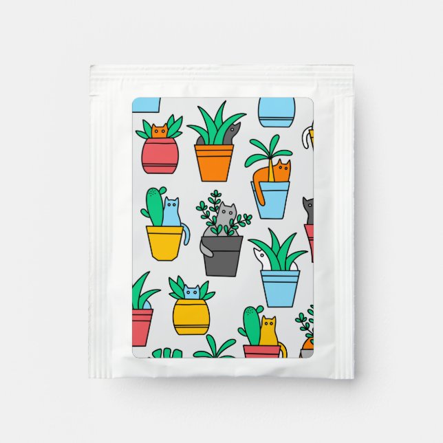 Cats in the flowerpots tea bag drink mix (Front)