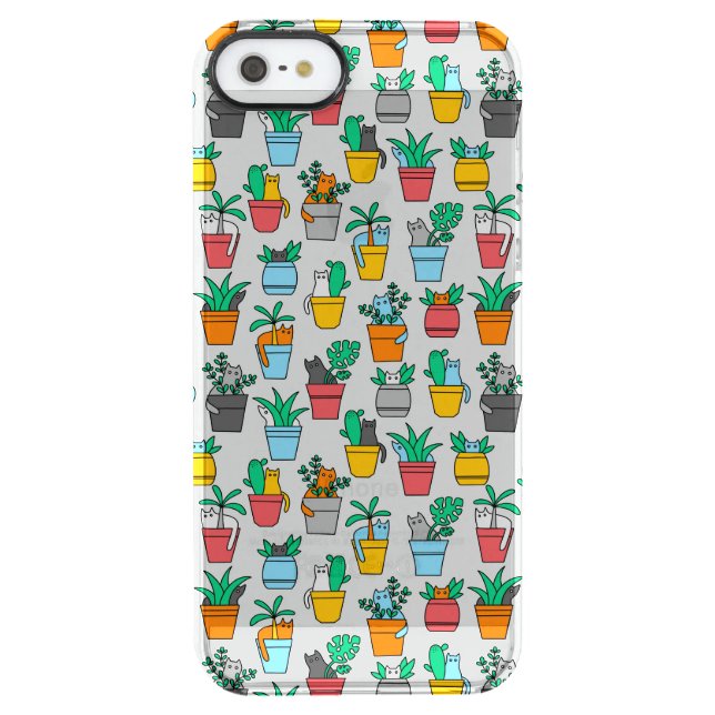 Cats in the flowerpots uncommon iPhone case (Back)
