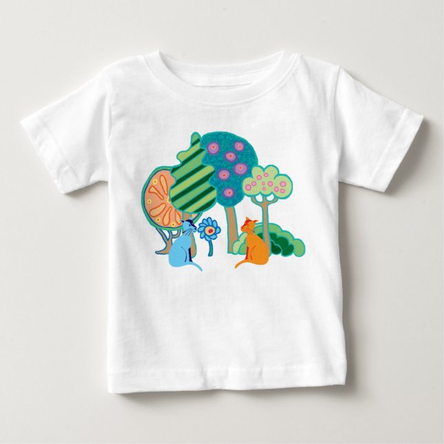 Cats in the garden baby T-Shirt (Front)