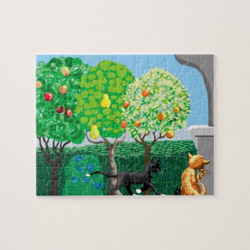 cats in the garden jigsaw puzzle