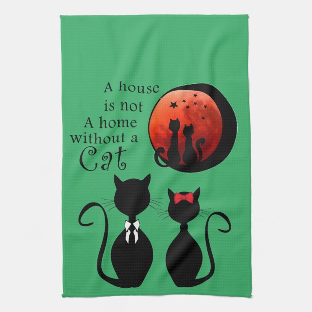 Cats in the home  kitchen towel (Vertical)