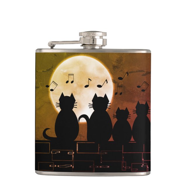 Cats in the moonlight flask (Front)