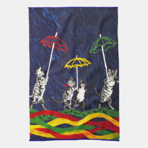 Cats in the Rain Kitchen Towel