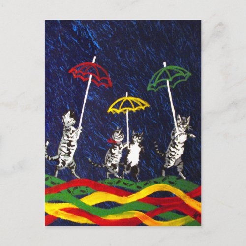 Cats in the Rain Postcard
