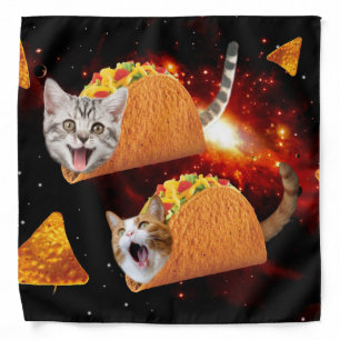 Cats inside space tacos bandana