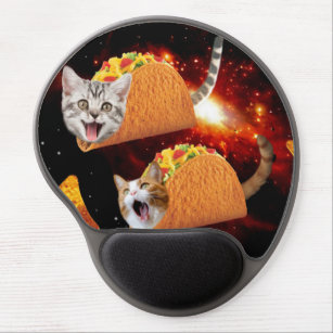 Cats inside space tacos gel mouse pad